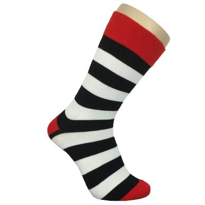 Bredstribede sort/rød/hvid strømper dine sokker her!