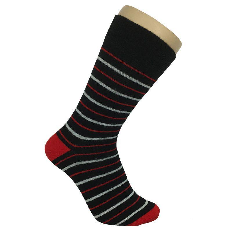 Stribede sokker Rød/Sort 40-46