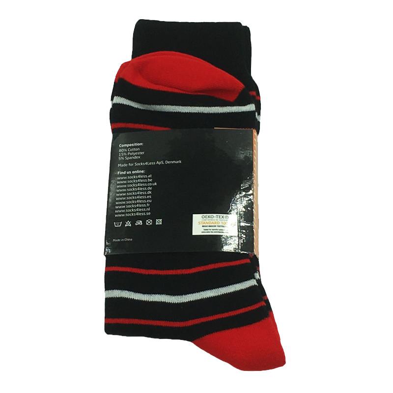 Stribede strømper Rød/Sort 40-46 bag