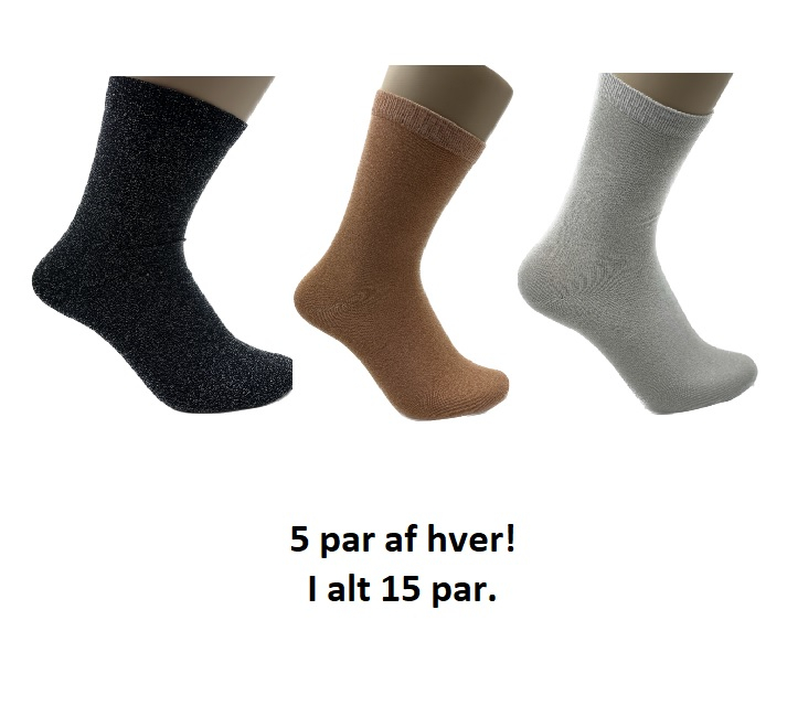 Se De 3 Glimmer - Sampak 15 par 36-40 hos Socks4less.dk