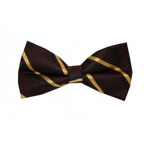 Bordeaux butterfly med guld og blaa striber