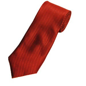 Rødt slips med striber