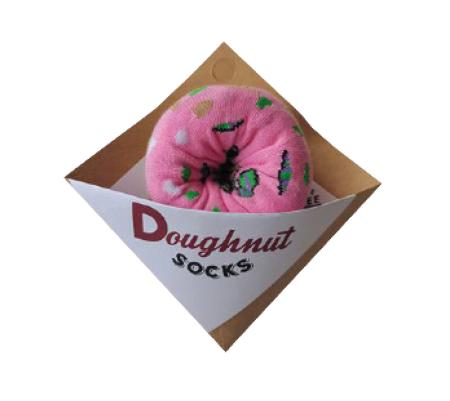 Donut sokker i æske - lavet som en donuts.