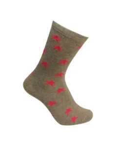 Grå strømpe med pink stjerner