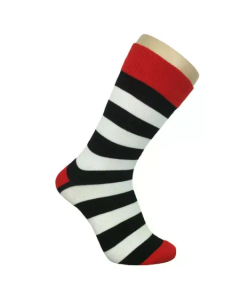 Billige stribede strømper Rød/Hvid 40-46