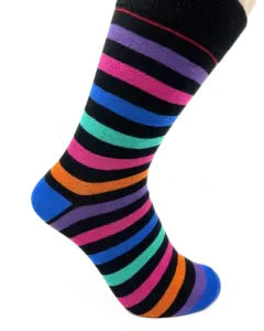 Farve strib strømpen.