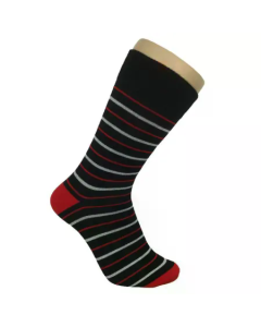 Stribede sokker Rød/Sort 40-46