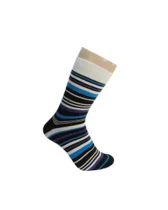 Stribede strømper Hvid/blå 39-46