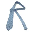 Blåt kvalitets slips med sølv mønster