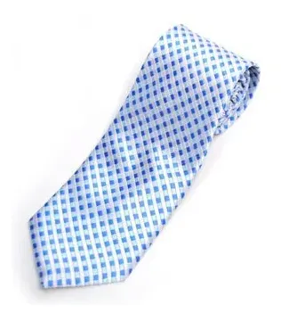 Blåt slips med sølv mønster